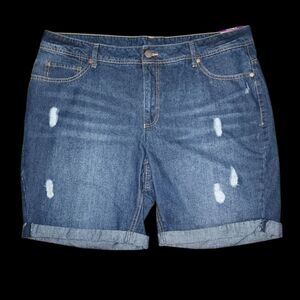 Faded Glory Ripstop 9" Bermuda Jean Short Plus Sz 20W Vacation Coastal Cowgirl